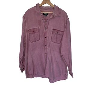 Outdoor Life Button Down Long Sleeve Shirt XXL Purple Pink